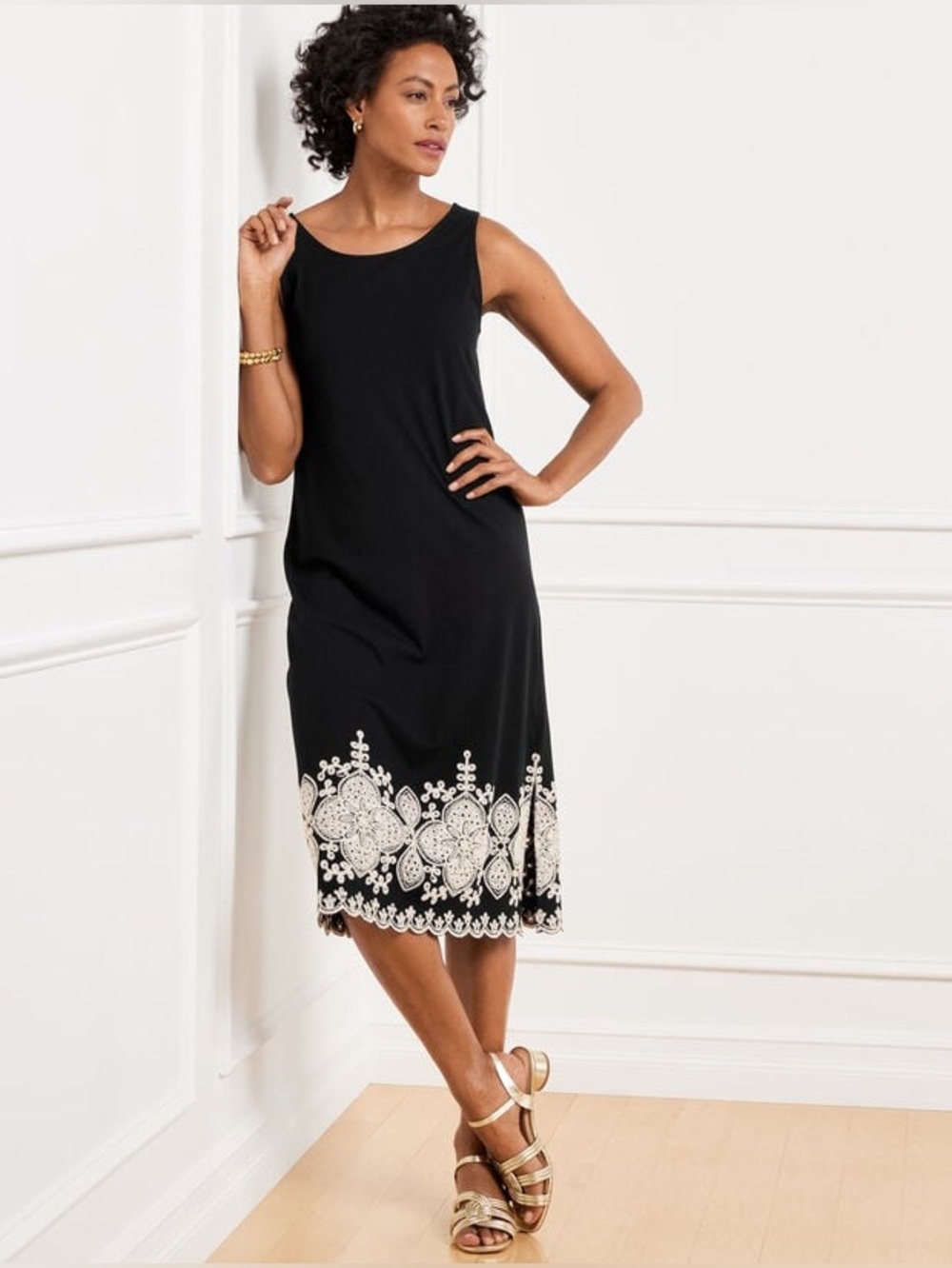 Talbots Embroidered Jersey Dress